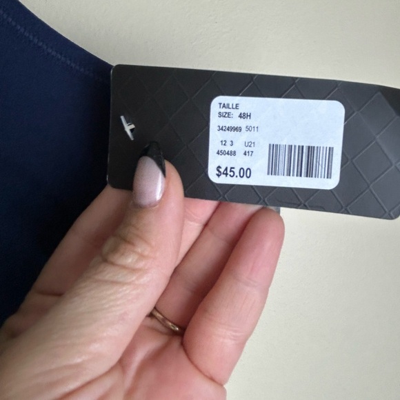 NWT ti Voglio Wireless Dark Blue Bra Sz 48H Cotton - Picture 3 of 5